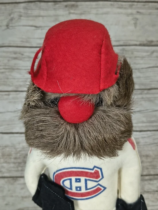 Vintage Montreal Canadiens Hockey Fufel Stand Up Felt Plush Bearded w Skates 16" - Picture 3 of 9